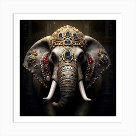 Bejewelled Elephant, Jewels fit for an elephant queen 1 Art Print