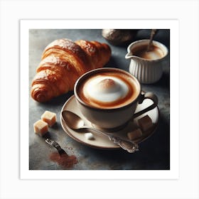 Coffee And Croissants 1 Art Print