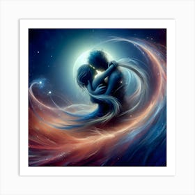 couple - Moon And The Stars Art Print