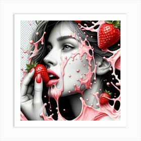 Strawberry Painting Art Print