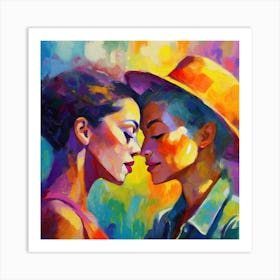 Two Women Kissing 3 Art Print