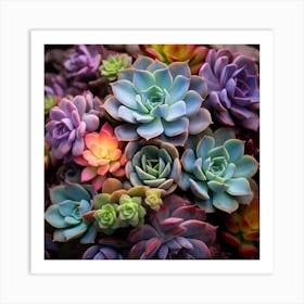 Colorful Succulents Art Print