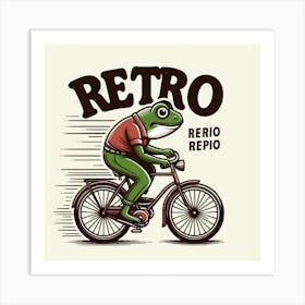 Retro Retro Frog Art Print