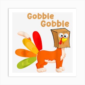 Thanksgiving Cat Funny Fake Turkey Gobble Thanksgiving Cat Art Print