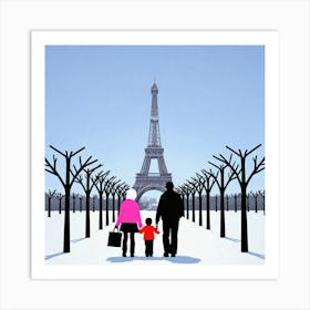 Family In Paris 3 Art Print