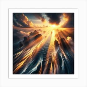 Sunrise Over The Ocean 4 Art Print