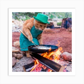 A Photo Of An Orange Cat Cooking A Fish Pmgynz3qsni Xjf0ohp Rq R8rrje36qhg3cun7gol3na Art Print