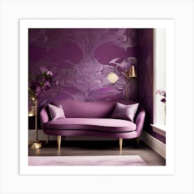 Purple Living Room Art Print