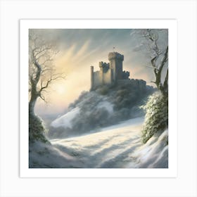 Winter Landscape, Hilltop Castle Art Print