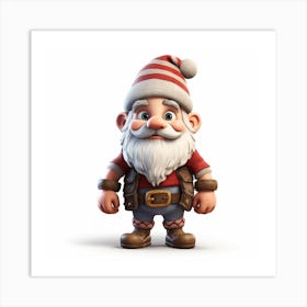 Santa Gnome Art Print