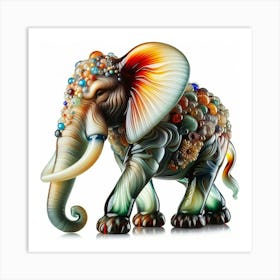 Elephant With Jewels Art Print