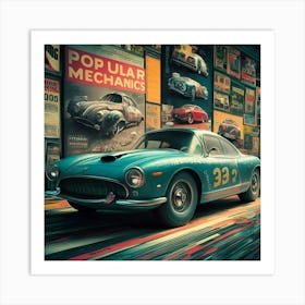 Highly Detailed Infographic Of Retrofuturism Car (1) Art Print