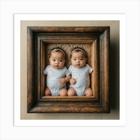 Twins In A Frame 4 Art Print