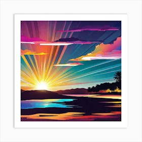 Sunset Painting 9 Art Print