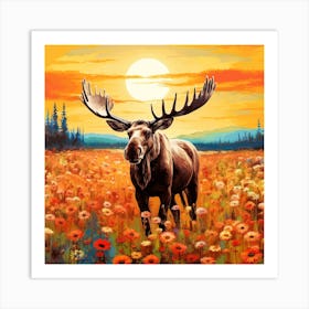 Moose Painting Art Print