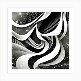 Abstract Music Notes Art Print