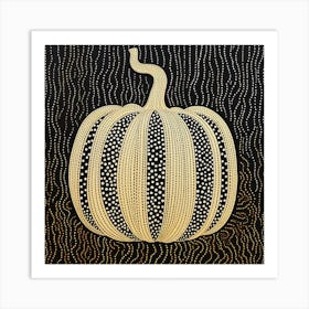 Yayoi Kusama Inspired Pumpkin Black And Orange 12 Art Print