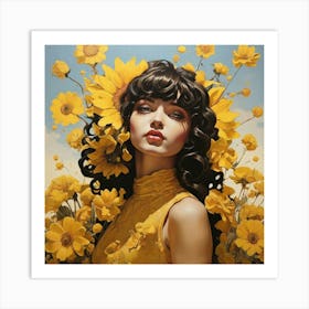 Sunflower Girl Art Print