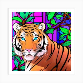 Stained Glass Tiger 3 Art Print