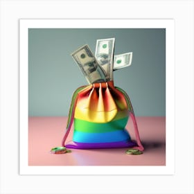 Rainbow Money Bag Art Print