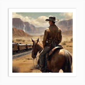 Cowboy Getting Left Behind Art Print