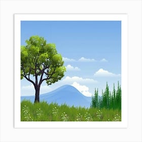 Landscape With Trees Art Print