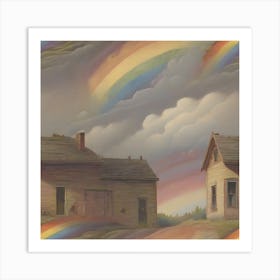 'Rainbow Over The House' Art Print