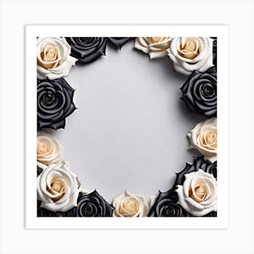 Black And White Roses 14 Art Print