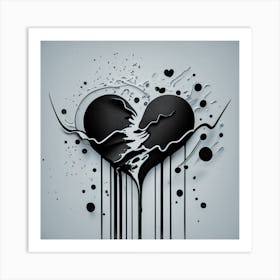 Dark Broken Heart Art Print