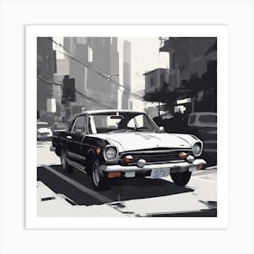 Classic Car In The City 1 Art Print