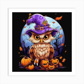 Halloween Owl Art Print