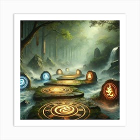 A Mystical Scene Showing The Elemental Pathways Le Art Print