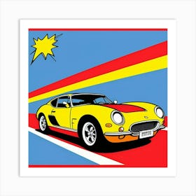 Retro Vehicle in High-Speed Pop Aesthetic Art Print