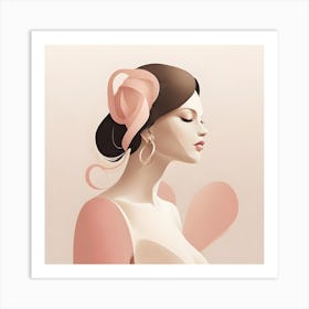 Woman In Pink Art Print