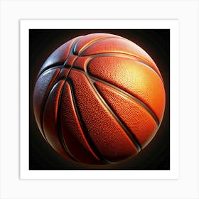 Basketball With Sun Flare Art Print