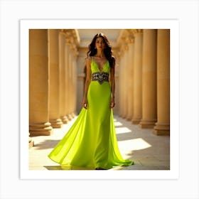 Lime Green Evening Gown Art Print