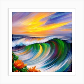 Abstract Painting With Sea Colors 4 Art Print