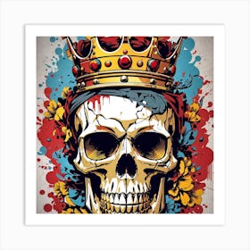 Skull With Crown Art Print