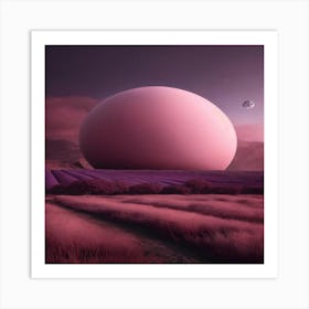 Muted Tones Of Dusty Pink And Dark Purple (1) (1) Art Print