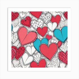 Valentine'S Day Hearts 2 Art Print