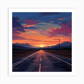 Sunset Road 2 Art Print