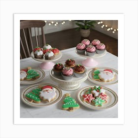 A 3d Render Of A Christmas Dessert Table Jttnzercqdiuk7ss0hucjq Czfn8cthrek3ulwrbbzlfw Art Print