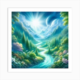 River In The Forest 21 Art Print