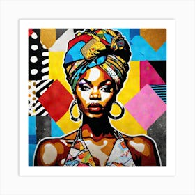 African Woman With Turban 6 Art Print