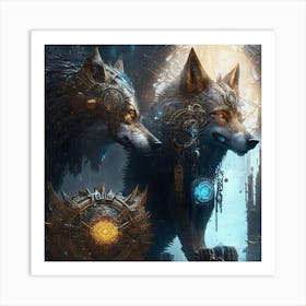 Two Wolves Art Print