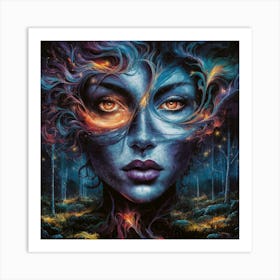 An Abstract And Vibrant Portrait Of A Woman S Face Fefm5bs5q3iapdosww3yza Mtauwex1rg6xtow58sxria Art Print