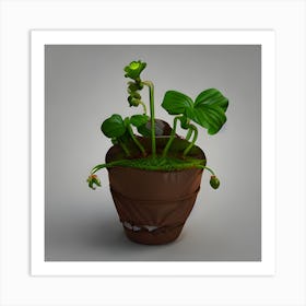 Plant In A Pot Art Print