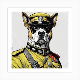 Dog In Uniform Art Print