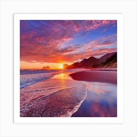 Sunset On The Beach 9 Art Print