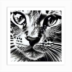 Black And White Cat 15 Art Print